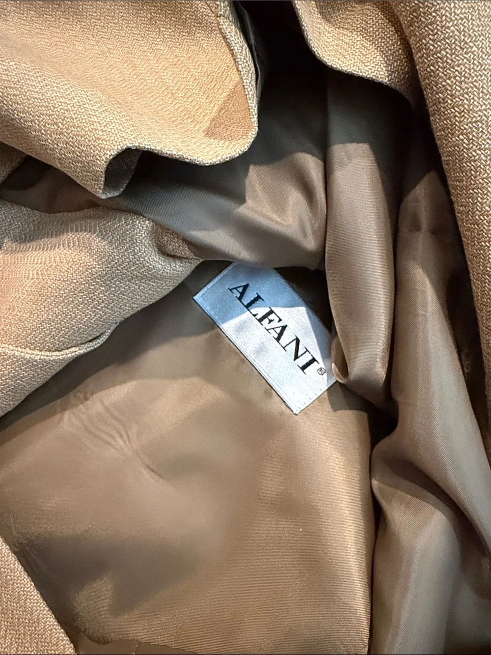ALFANI vintage linen and wool blend suit coat